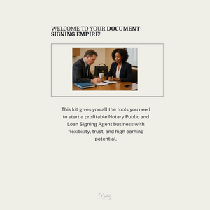 Notary Public and Loan Signing Agent Starter Kit